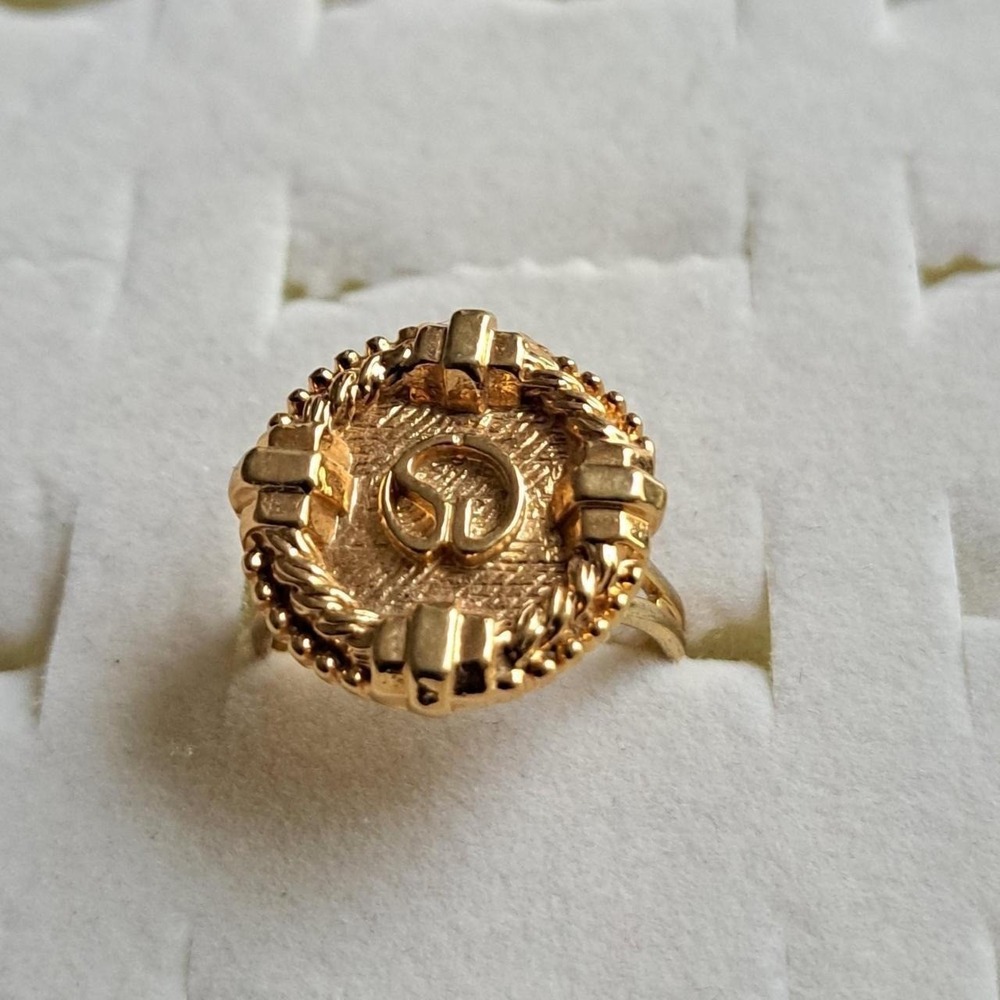 St.John Gold Button Ring, Adjustable Size